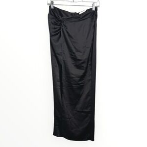 ASOS TopShop Size 6 Black Draped‎ High Slit Maxi Wrap Skirt NEW